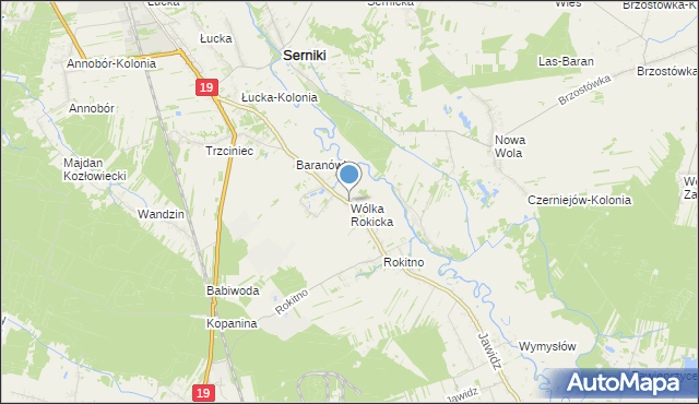 mapa Wólka Rokicka, Wólka Rokicka na mapie Targeo